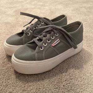 SUPERGA Platform Shoes Size 6.5 Light Grey